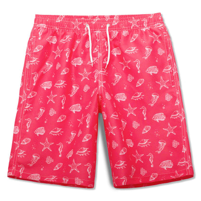 MEILONGER Boys' Swim Shorts Quick-drying Boardshorts with Mesh Lining Pockets and Adjustable Drawstring 