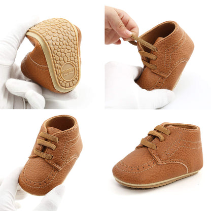 RVROVIC Babyschuhe Anti-Rutsch Oxford Loafer Flats für Jungen und Mädchen aus PU Leder mit weicher Sohle