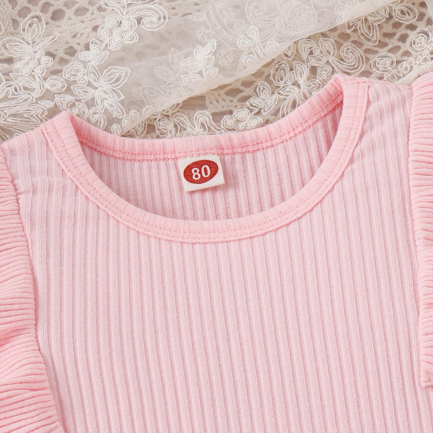Baby Kinder Mädchen Kleidung Set Rüschen gerippt Langarm Top Fliege Checked Rock 2 Stück Frühling Herbst Kleinkind Outfits Set
