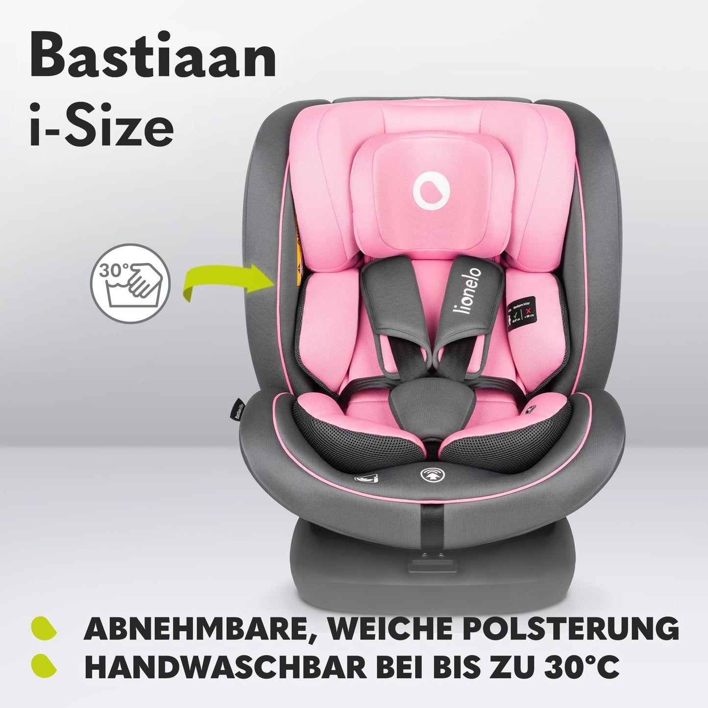LIONELO Bastiaan i-Size One 360o drehbarer Autositz für Kinder von 40-150 cm, Montage in Fahrtrichtung und entgegen der Fahrtrichtung möglich, ISOFIX Pas TopTether Einstellbare Rückenlehne - Meloni2