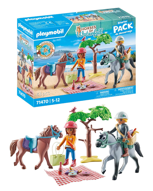 PLAYMOBIL Horses of Waterfall 71496 Pony Carriage, Magical Trip with the Pony, Exciting Adventures at the Waterfall Ranch, Detailed Toy for Children from 4 Years
