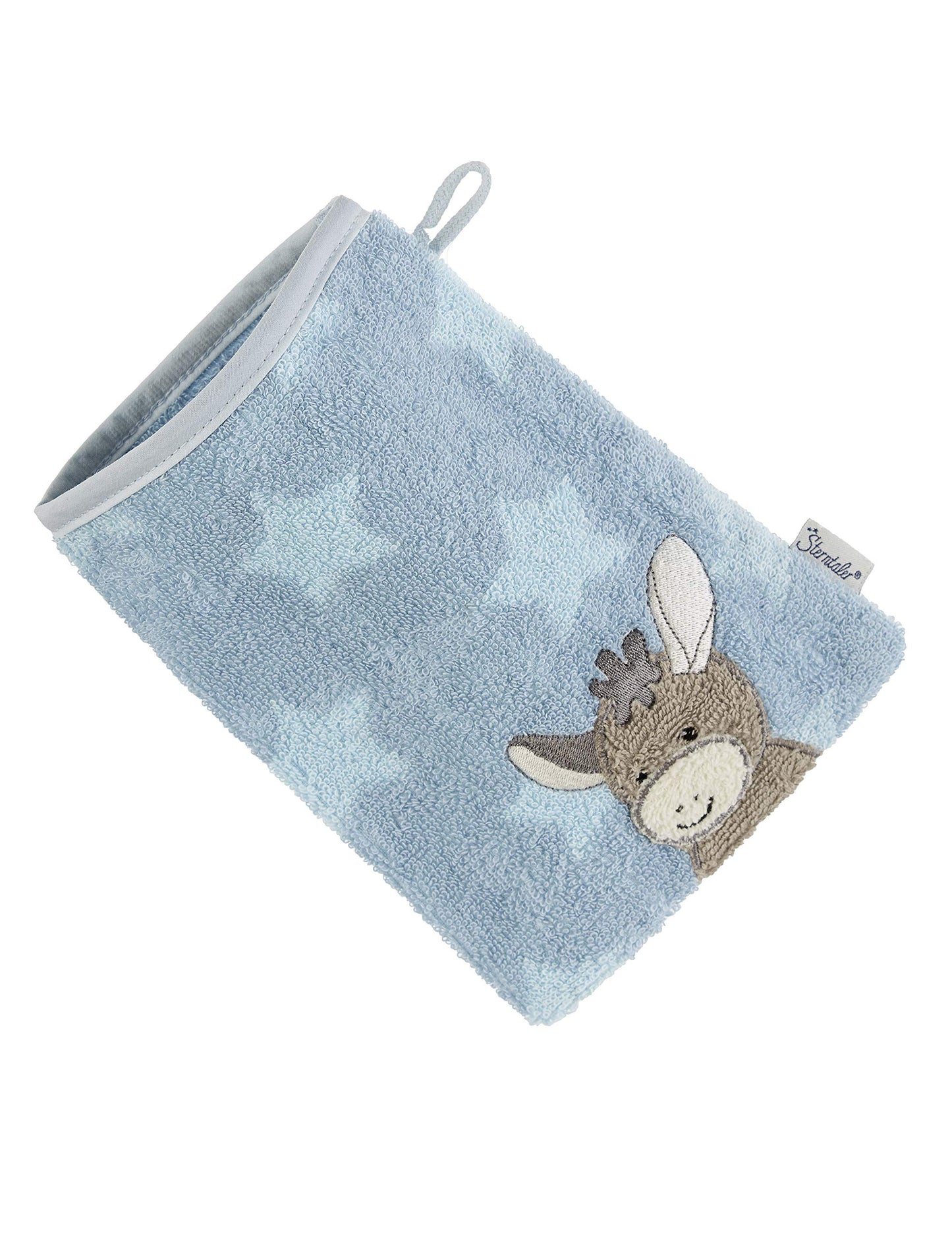 Sterntaler Waschhandschuh Esel Emmi, Größe: 21 x 15 cm, Mittelblau 7202070