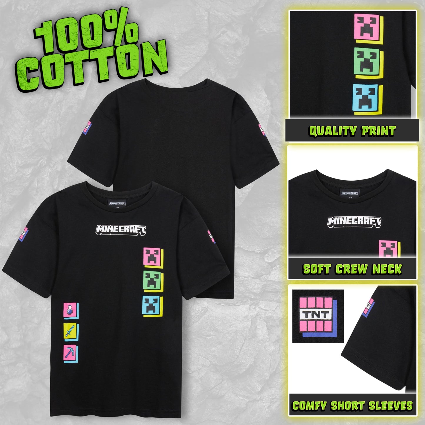 Get Trend T-Shirts für Jungen Teenager Einzeln oder im 2er Pack Weich Tshirt Kurzarm Gamer T Shirt Kinder Geschenk