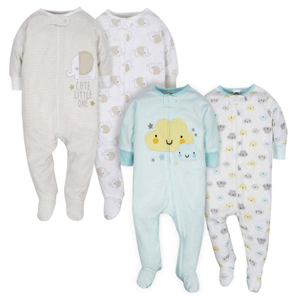 Gerber Unisex Baby 4 Pack Sleep 'N Play Footie Brisuren (4er Pack)