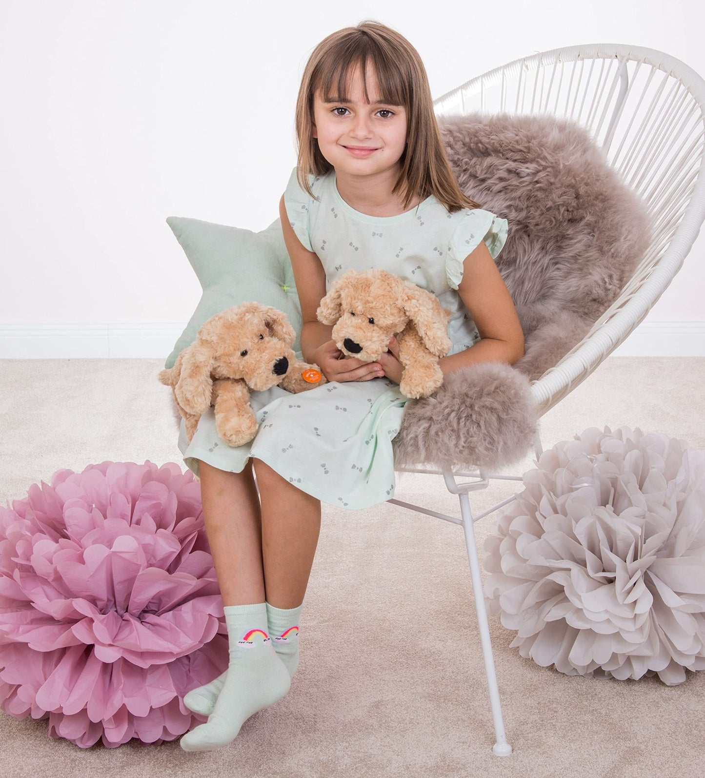 Teddy Hermann 92893 Schlenker-Hund 40 cm, Kuscheltier, Plüschtier