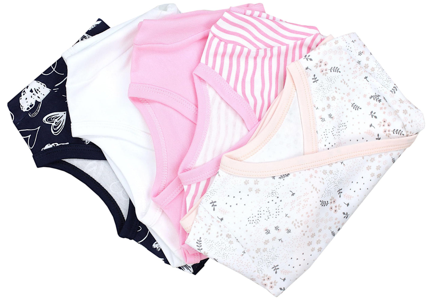 TupTam Baby Mädchen Langarm Wickelshirt Baumwolle 5er Set