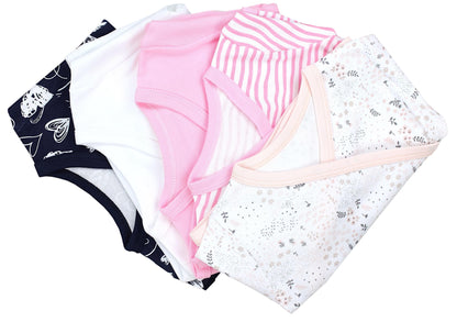 TupTam Baby Mädchen Langarm Wickelshirt Baumwolle 5er Set