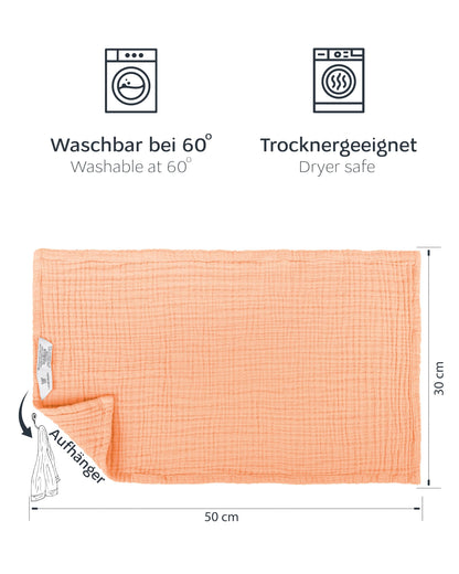 LAYNENBURG 10er-Set Premium Spucktücher Baby aus extra weichem Musselin - 100% Baumwolle - 30x50cm - Oeko Tex 100 - Musselin-tücher als Mulltücher, Mullwindeln oder Stoffwindeln (weiß)