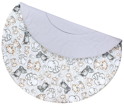 TupTam Krabbeldecke für Baby 120x120 cm - Gepolsterte Spieldecke Baby Baumwolle, XXL, OEKO-TEX, Weich & Hautfreundlich, Farbe: Wald/Beige - Meloni2