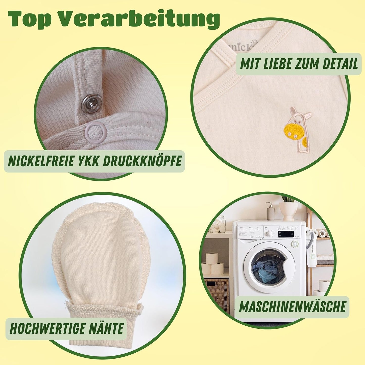 ORGANICKID Baby Set Neugeborene - weiche Bio-Baumwolle allergikerfreundlich 7 Teile mit Kapuzendecke - Baby Erstausstattung Geschenkset zur Geburt, 0-6 Monate, unisex Mädchen & Jungen
