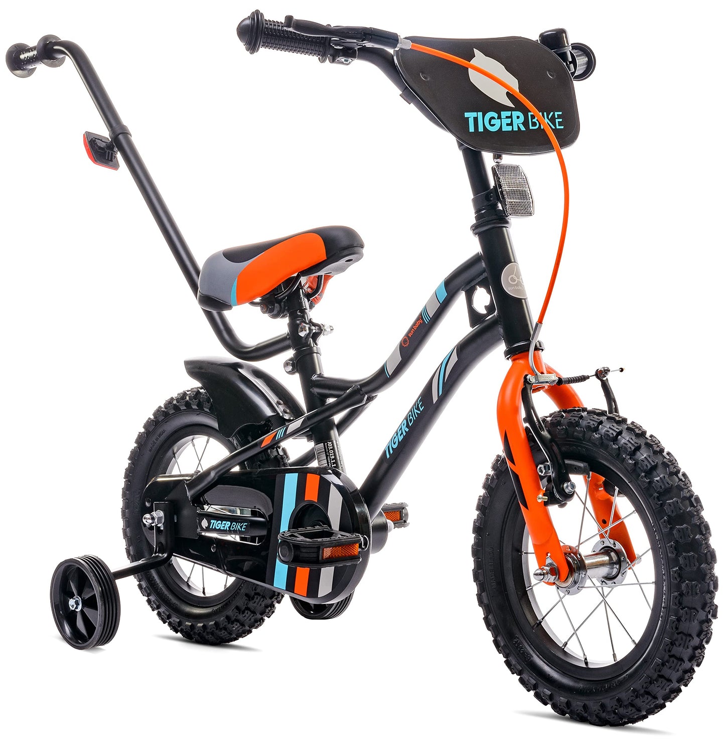 sun baby Jungenfahrrad Kinderfahrrad 14 und 16 Zoll Jungen Tiger Tracker Bike Leicht Stützräder mit Schubstange ab 2-6 Jahre BMX Fahrrad Kinder - Meloni2