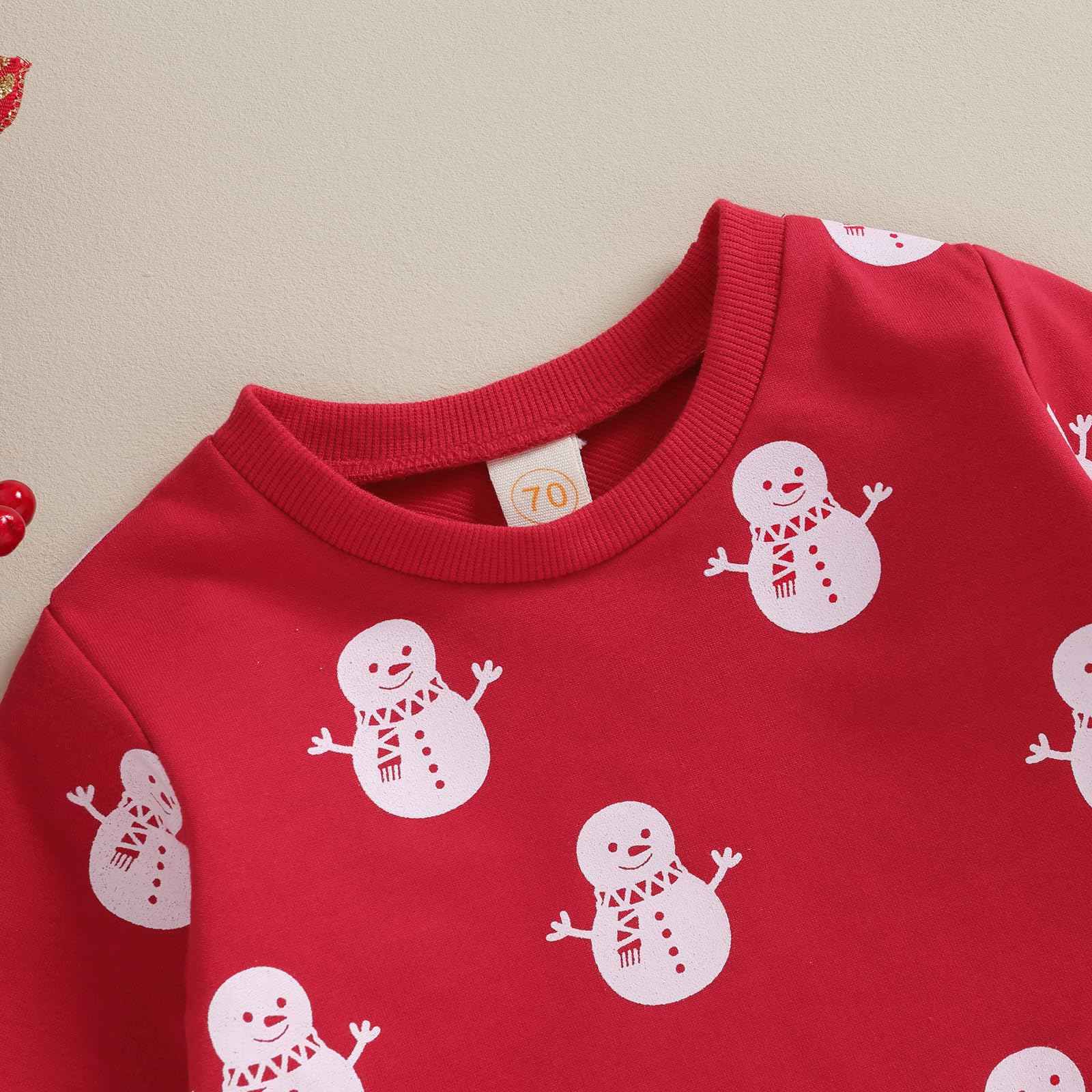 Baby Boys Girls Outfit Snow Sweatshirt + Trousers Two Piece Set Christmas New Year Baby Newborn Clothing