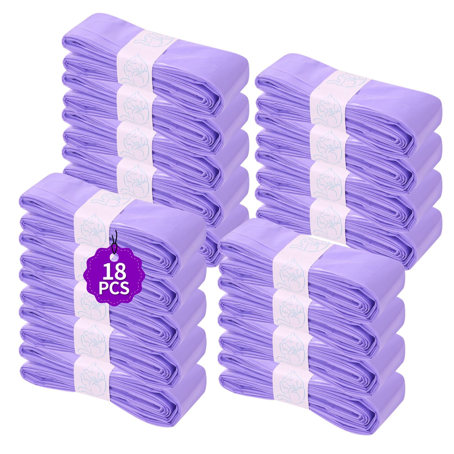Pack of 18 Refill Film Nappy Bin, Nappy Bin Refill Cassettes, for Angelcare Refill Cassettes, for Spross Refill Cassettes, for Tommy Tipee Filling Box, 4.5 m Nappy Bin, Odour-Proof
