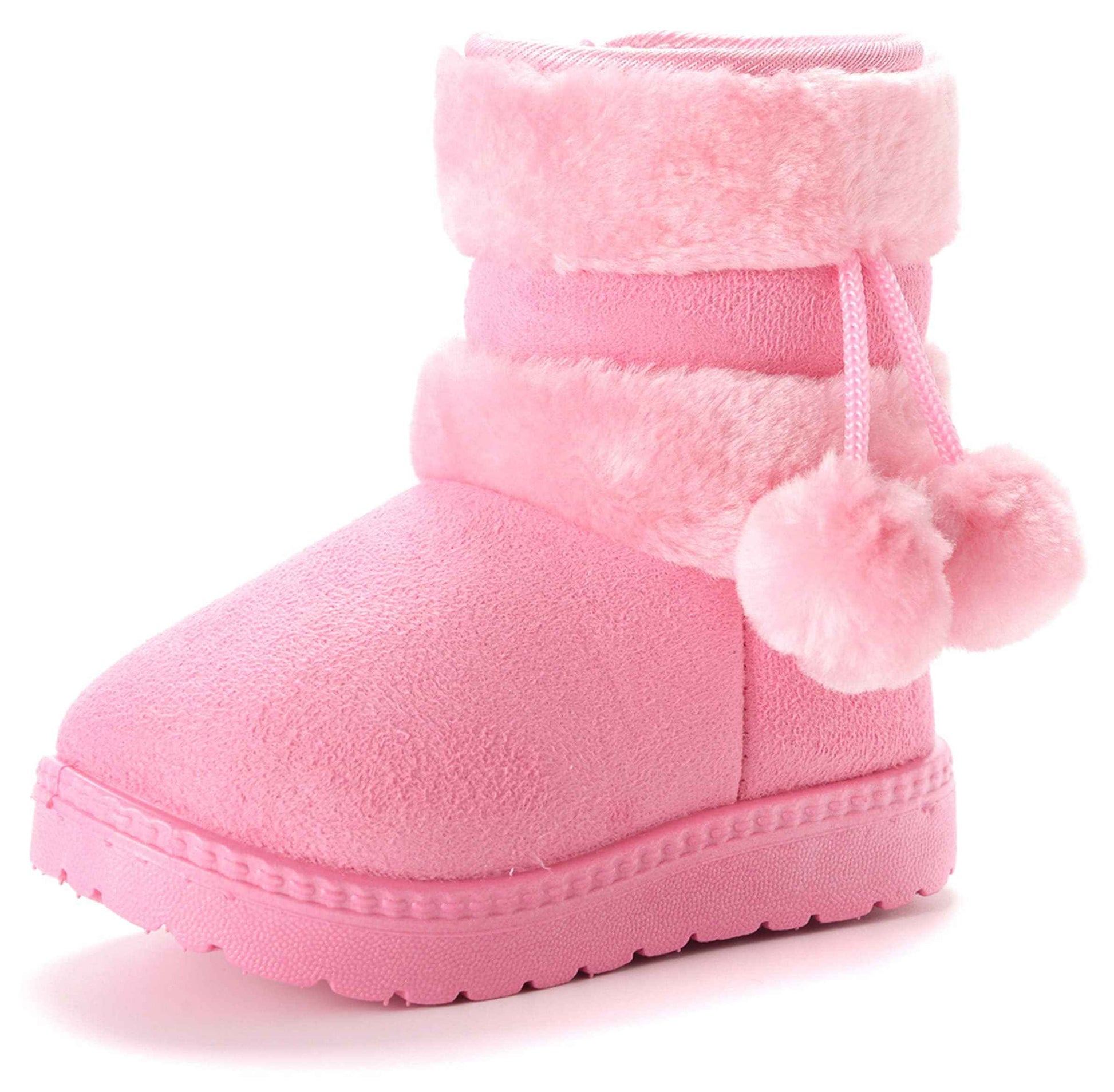 Children's Warm Lined Snow Boots, Girls' Winter Shoes, Baby Non-Slip Boots, Toddler Shoes, Soft Soles, Slip-On Boots