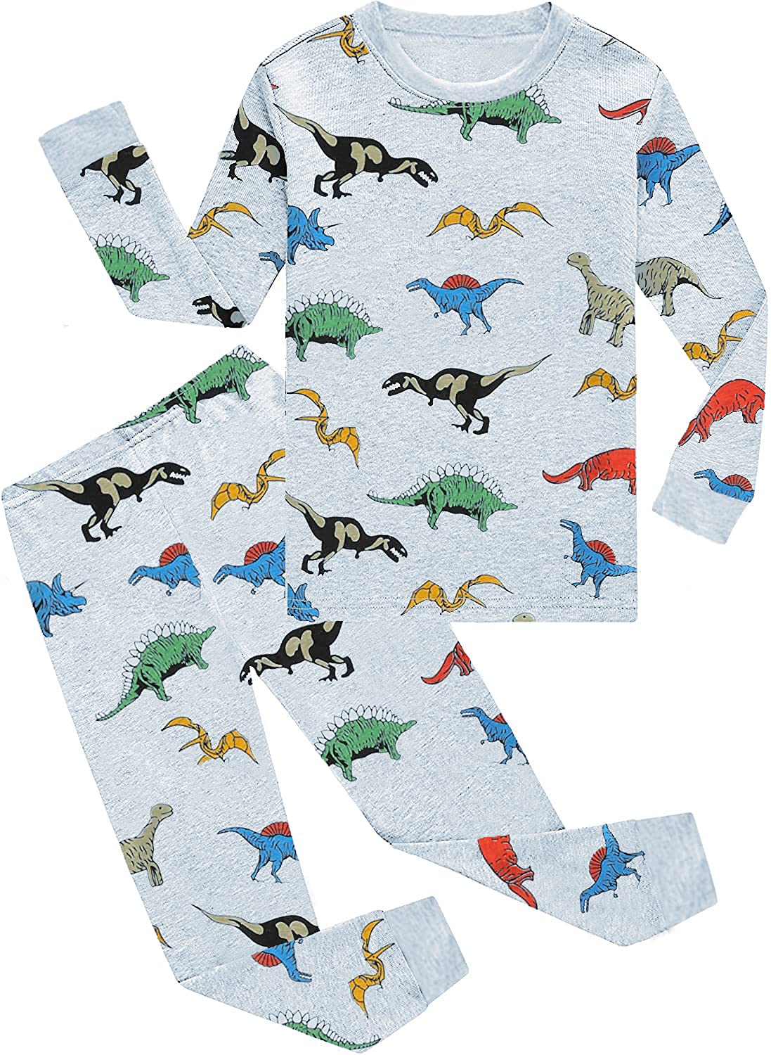 Kinder Jungen Pyjamas Langarm Baumwolle Winter Pyjama Set Feuerwehrauto Dinosaurier Bagger Traktor Zug Zweiteilige Nachtwäsche 1-7 Jahre 92 98 104 110 116 122