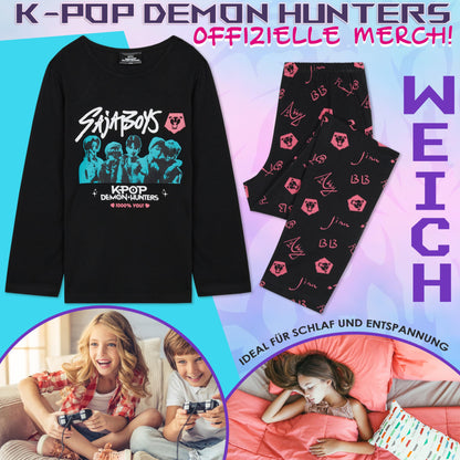 KPop Demon Hunters Girls Teens 5-14 Soft Fabric Pyjamas Set Anime Demon Hunter Merch Gifts for Kids