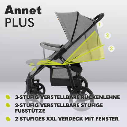 LIONELO Annet Plus Buggy up to 22 kg with Reclining Function, Small Folding Pushchair with Accessories, EVA Foam Wheels, Mosquito Net, Foot Cover Drink Holder, Basket Dreamin