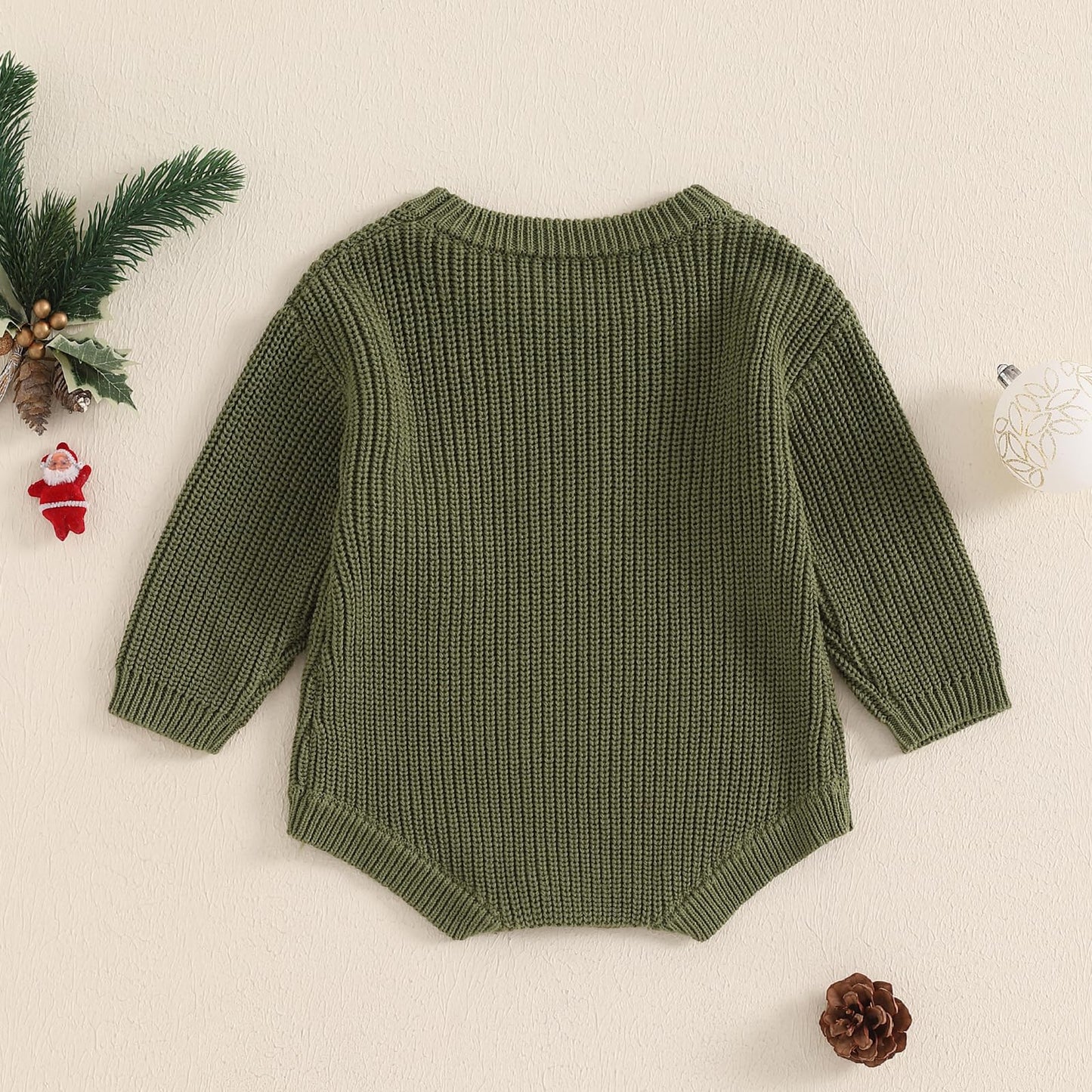 Geagodelia Knitted Christmas Romper Baby Girl Boy Christmas Jumper My First Christmas Newborn Baby Jumper Romper Bodysuit Christmas Jumper