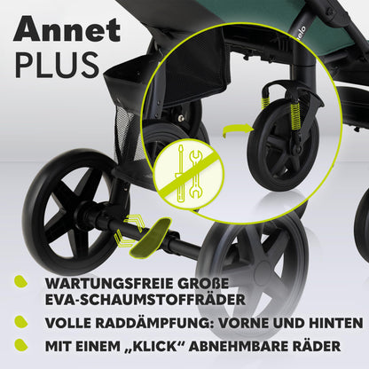 LIONELO Annet Plus Buggy up to 22 kg with Reclining Function, Small Folding Pushchair with Accessories, EVA Foam Wheels, Mosquito Net, Foot Cover Drink Holder, Basket Dreamin