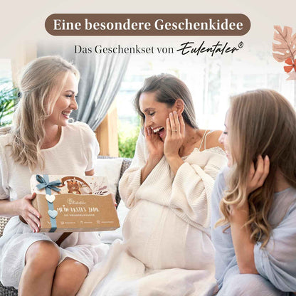 EULENTALER® Mein erstes Jahr I Die Erinnerungsbox 3in1 Sparset I Von Pädagogen gestaltet I Babyalbum, Meilensteinkarten, Baby Abdruckset I Geschenke zur Geburt & Babyparty I Für Jungen & Mädchen