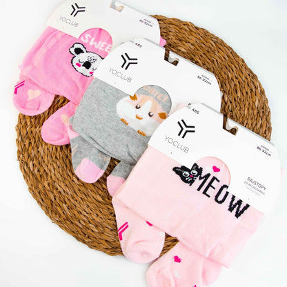 CiuchCiuch Crawling Tights 3 Pack - Three Pieces - Triple ABS - Non-Slip Material - For Children - Babies - Girls - Boys - 75% Cotton, 22% Polyester, 3% Elastane
