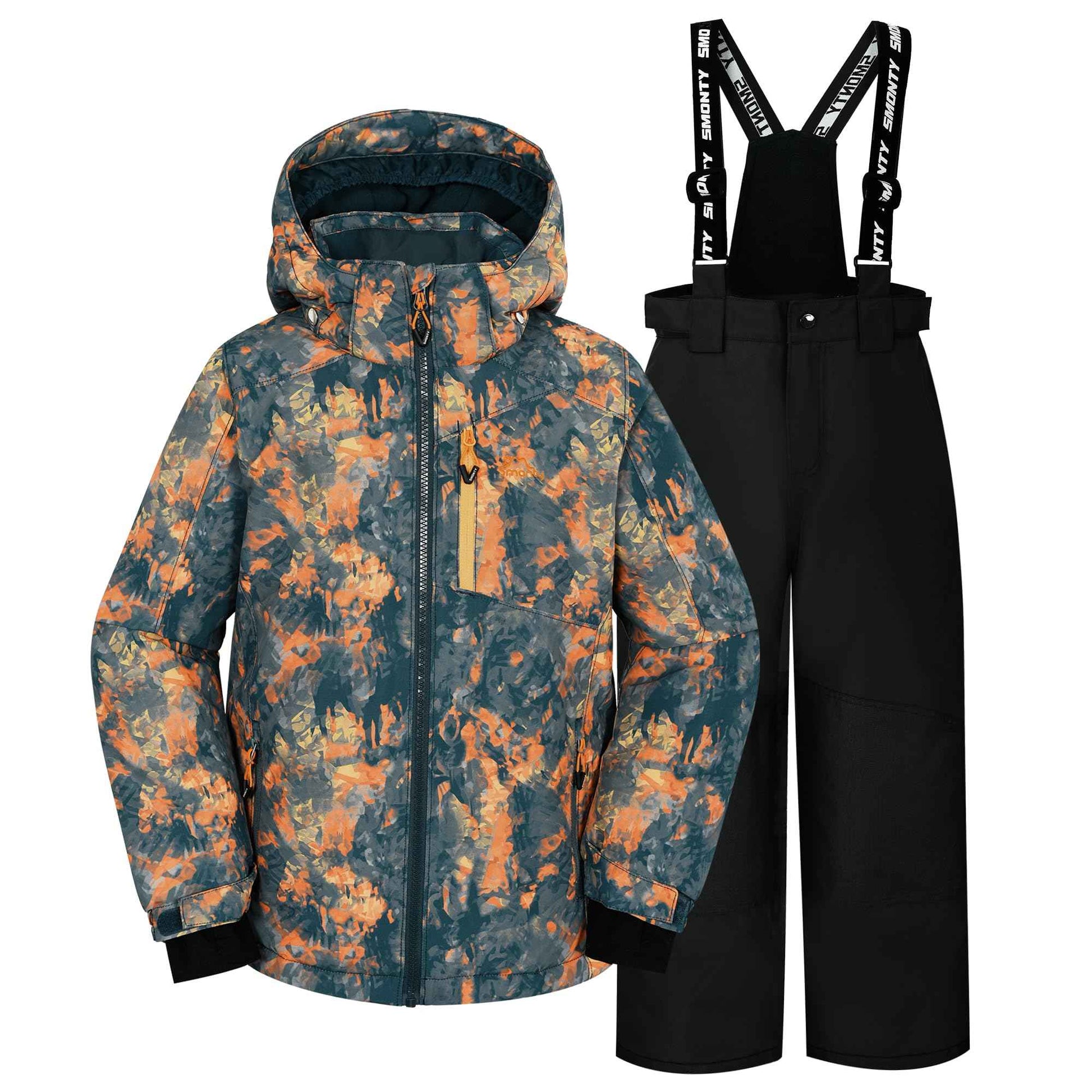 SMONTY SNOWER Boys' Snowsuit with Removable Hood, Ski Suit, Extra Warm, Winter Suit