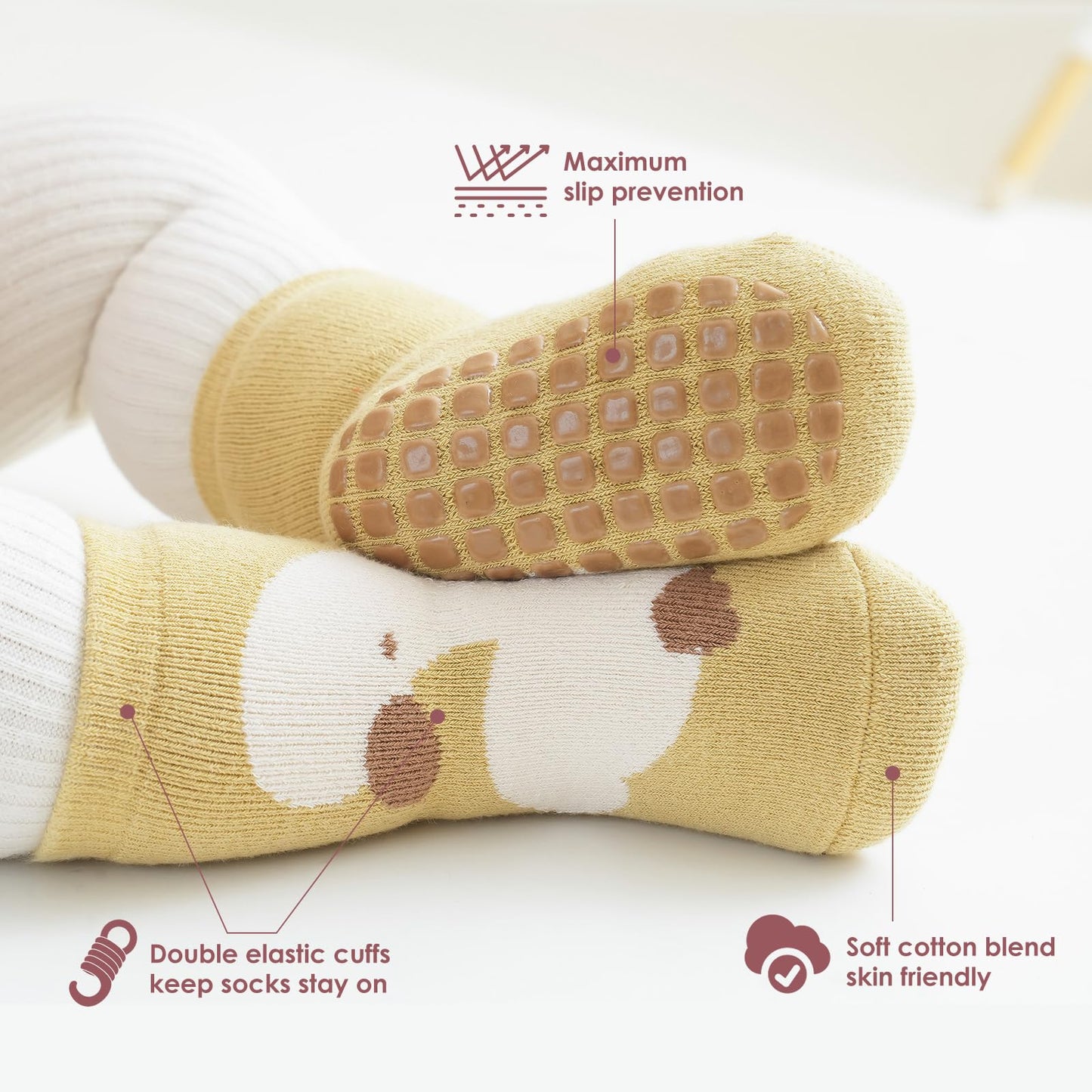 Simpeak Baby Socks, ABS Socks, Non-Slip Baby Socks, Non-Slip Baby Socks, Boys and Girls, Stopper Socks, Baby 0-36 Months