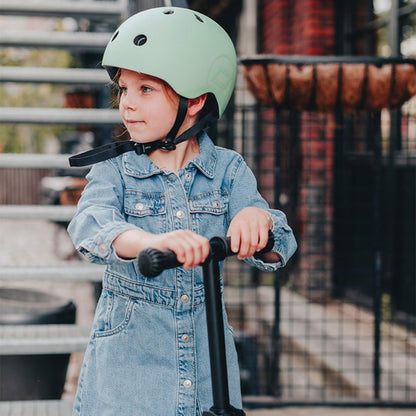 Scoot and Ride Baby Helmet with Adjustable Straps - Matte Finish - Small and Medium - Includes LED Safety Light and Soft Fleece Padding for Extra Protection