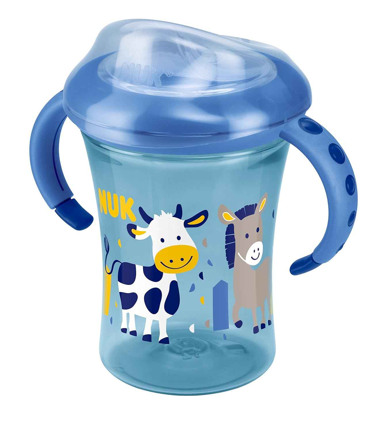 NUK 10255356 Starter Cup, Silikontrinktülle, auslaufsicher, ab 6 Monaten, 230ml, blau