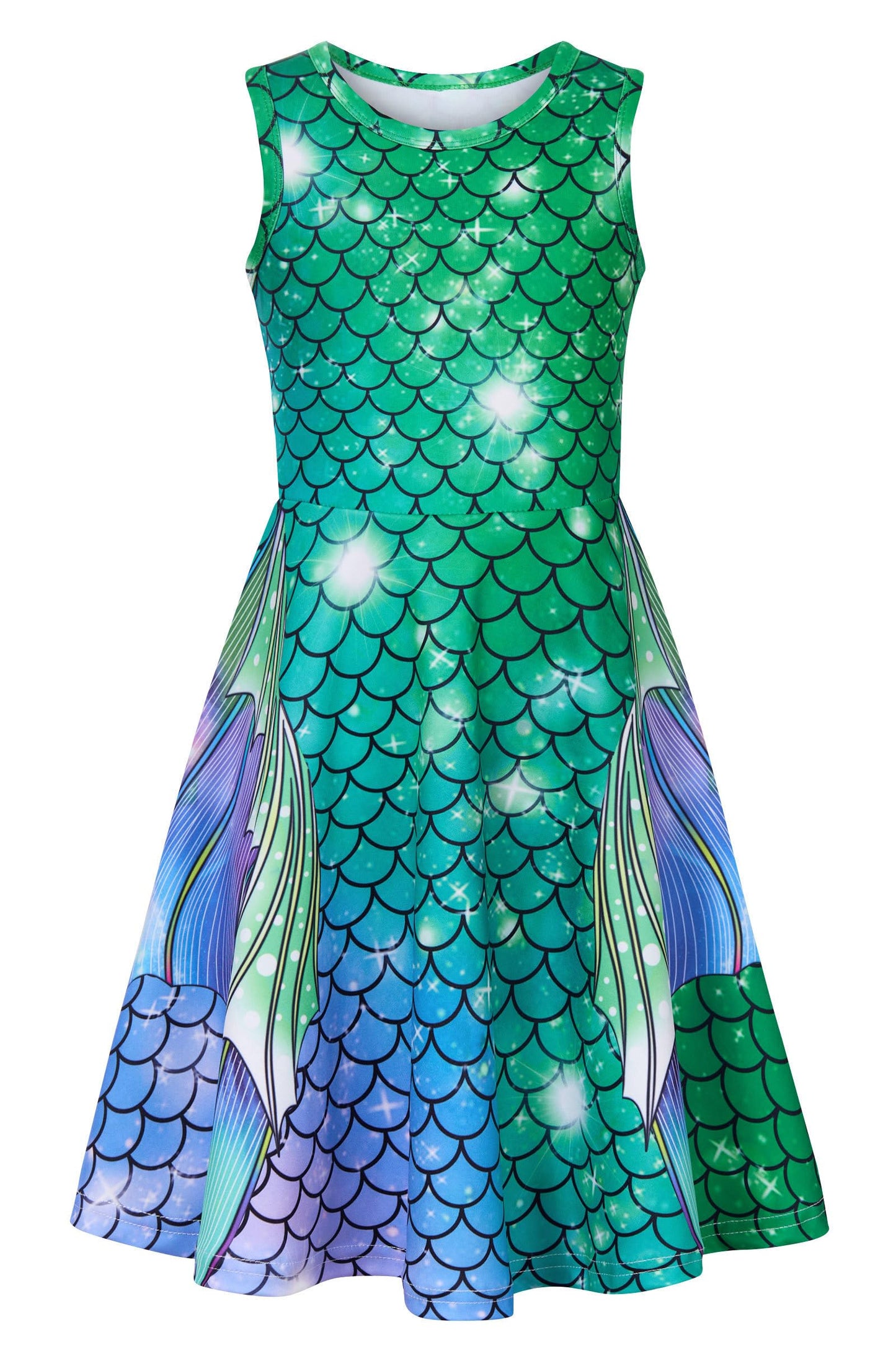 Mädchenkleid Schmetterling A-Linie Ärmelloses Sommerkleid Buntes Kleid 4-12 Jahre