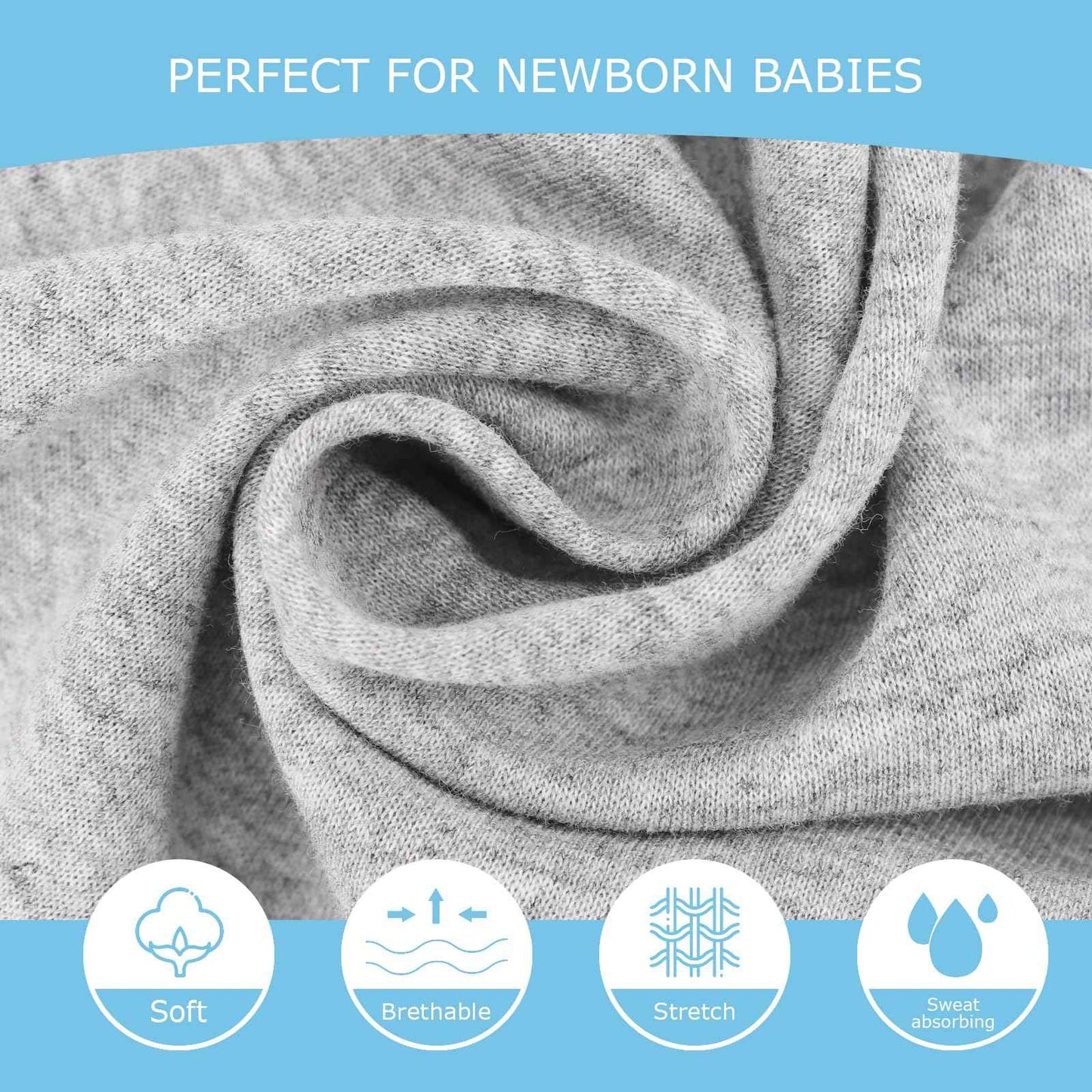 DRESHOW Neugeborene Swaddle Decke Hut Set Baby Gedruckt Swaddles Säugling Einstellbar Schlafsack für 0-3 Monate Mädchen Jungen
