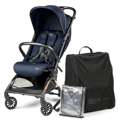 PEG Leichter Buggy Volo mit Regenschutz, Handgepäckgröße, Flugzeuggeeignet, Kompakt, Ab Geburt bis 22 kg, Reisetasche Inklusive, Malva