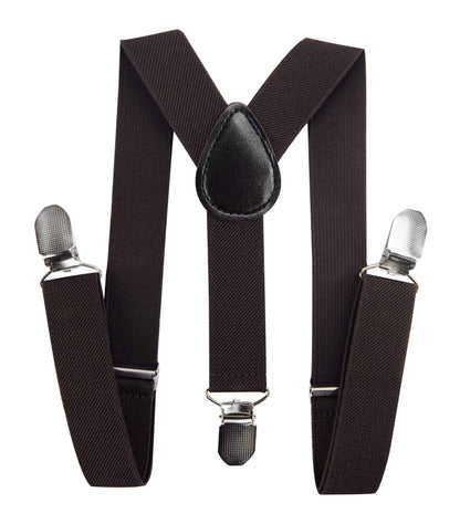 axy HTK25-1 Children's Boys Braces Y Shape Wide 2.5 cm with 3 Strong Clips Can be Combined with Bow Tie Plain Colours