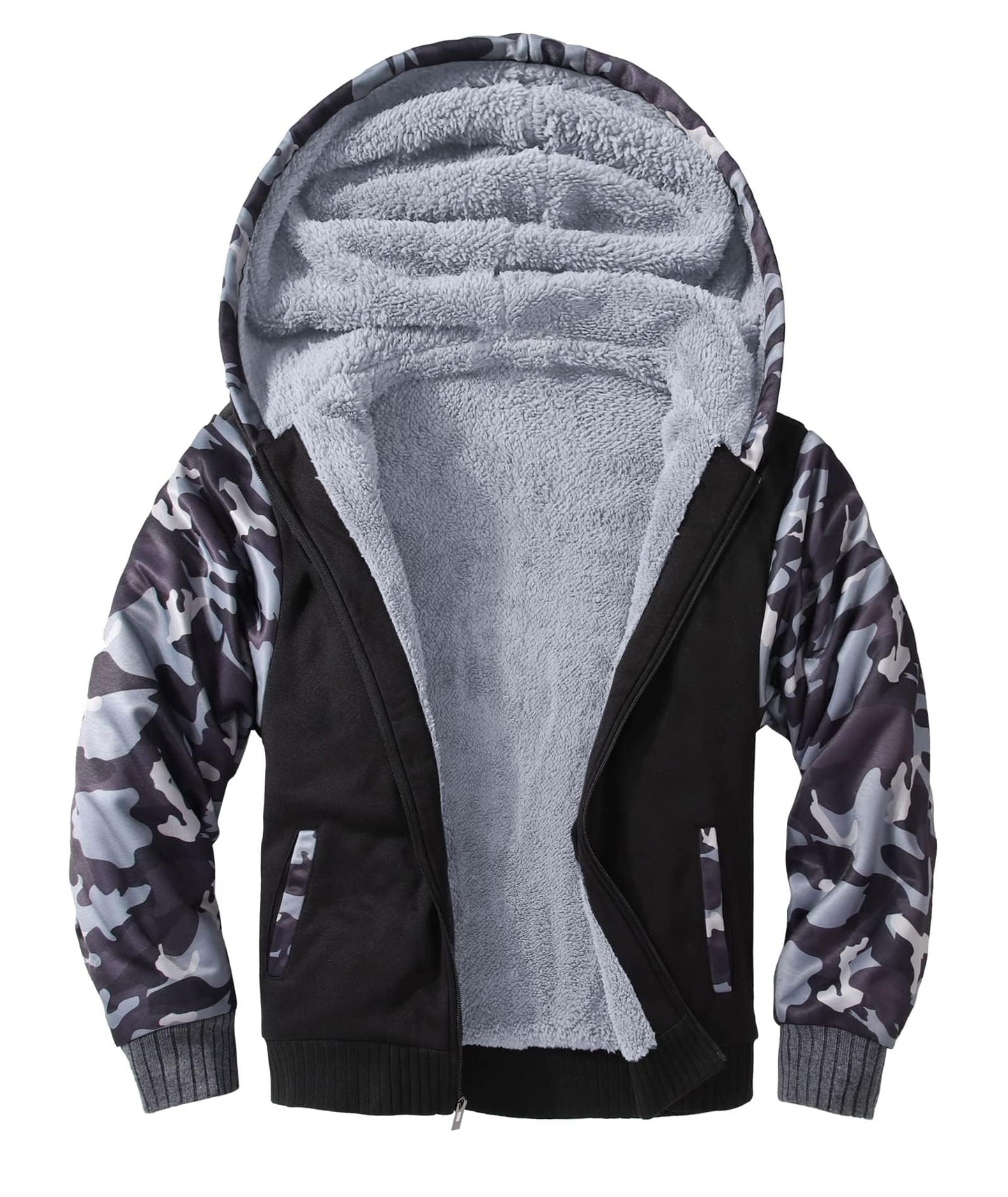 LLdress Fleece Jacket Boys Hoodie with Zip Children's Hoodie Boys Warm Hooded Jacket Causal Winter Ourdoor Sweat Jacket with Fleece Lining Hooded Jackets for Boys