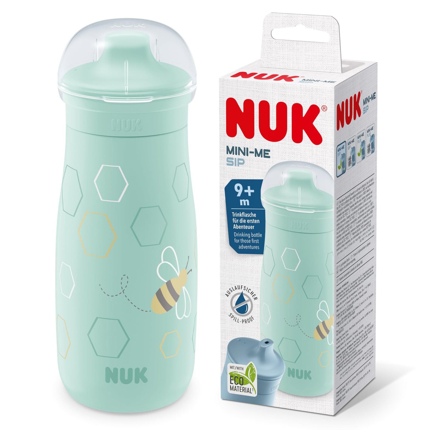 NUK Kiddy Cup Night Trinklernflasche | Schnabeltasse mit Leuchteffekt | 12+ Monate | Auslaufsicher mit harter Trinktülle | Clip und Schutzkappe | BPA-frei | 300 ml | Planeten (blau), 10255678 - Meloni2