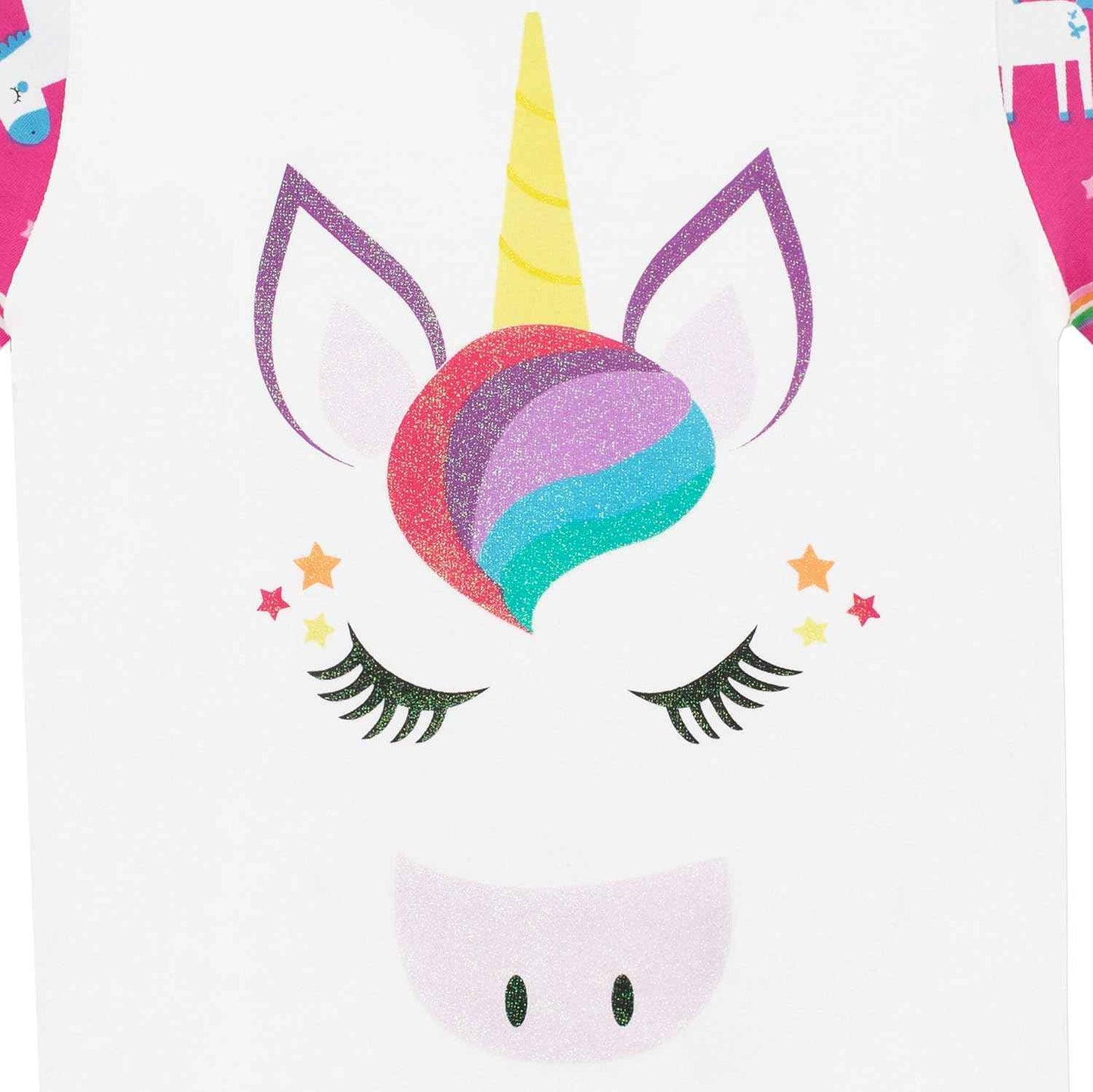 Harry Bear Girls Rainbow Glitter Unicorn Slim Fit Pyjamas