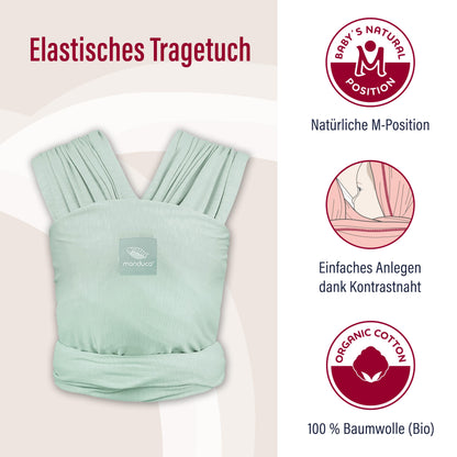 manduca Sling - Babytragetuch - Elastische Babytrage für Neugeborene von der Geburt bis zu 15 kg - Bio-Baumwolle - GOTS zertifiziert