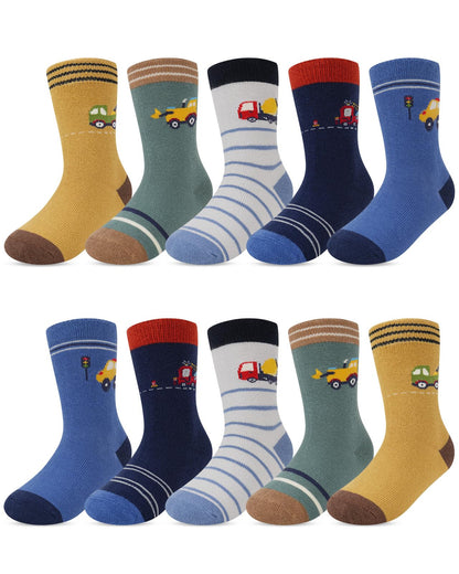 Kyopp 10 Paar Socken Kinder Mädchen und Jungen Funny Socken Lustig Animals Cotton Socken Crew Socks Winter/Sommer
