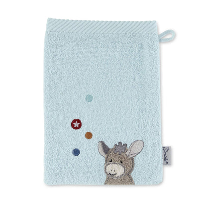 Sterntaler Waschhandschuh Esel Emmi, Größe: 21 x 15 cm, Mittelblau 7202070
