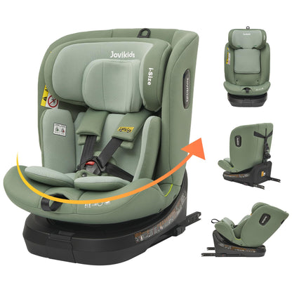 Jovikids 360° Drehbar Kindersitz mit ISOFIX und Ruheposition, i-Size(ECE R129) 40-150cm(0-36kg) Reboarder Baby Autositz, ab Geburt -12 Jahre (blau) - Meloni2