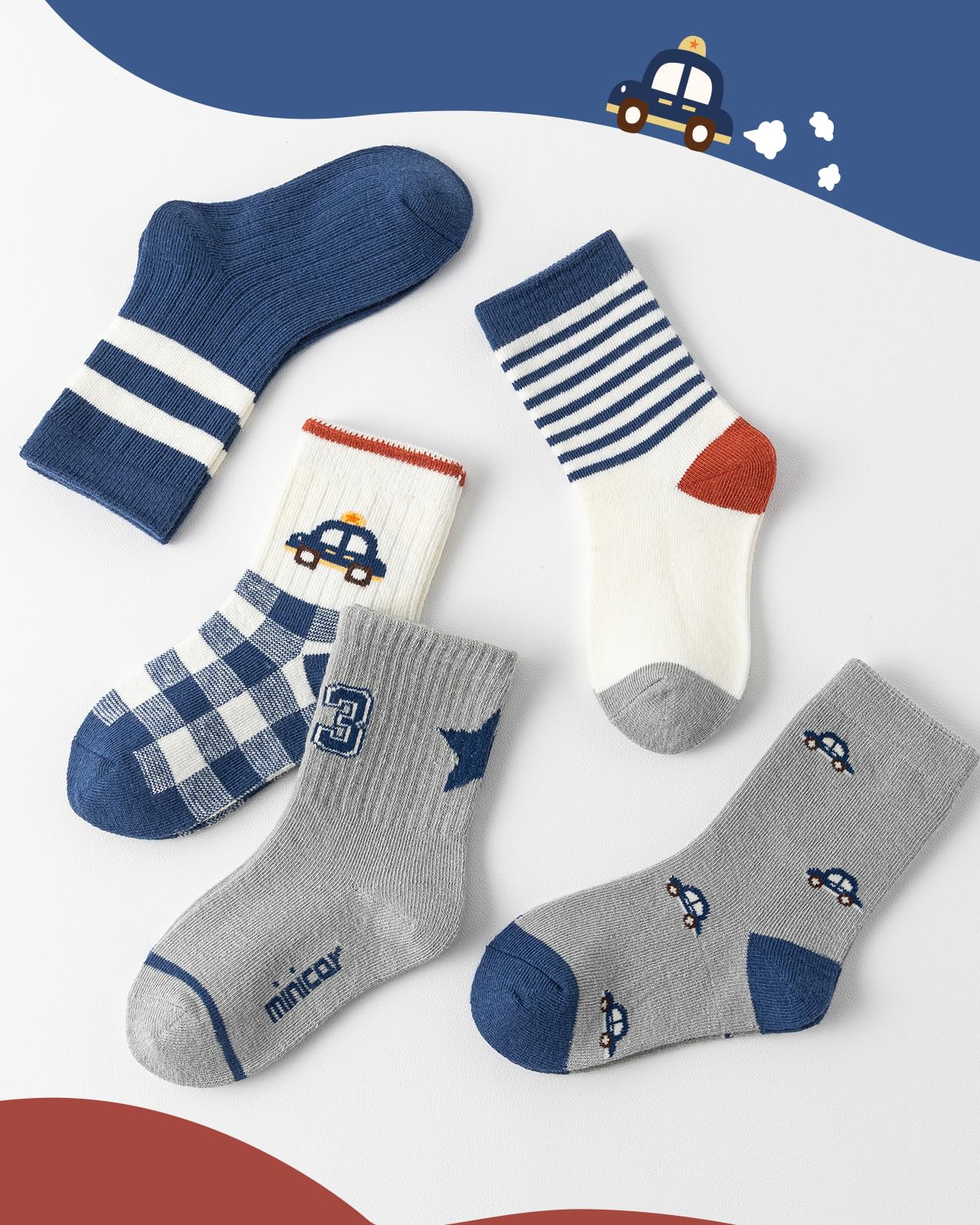 Kyopp 10 Paar Socken Kinder Mädchen und Jungen Funny Socken Lustig Animals Cotton Socken Crew Socks Winter/Sommer