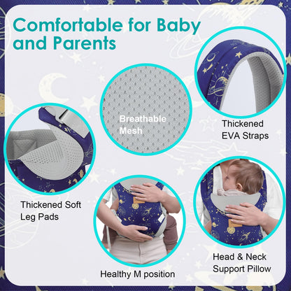 YooxArmor Babytrage für Neugeborene ab Geburt,Ergonomische gemütlich und leichtgewichtig Babybauchtrage mit Nackenstütze,Rückentrage Baby-Tragetasche Geeignet für 3-30 kg