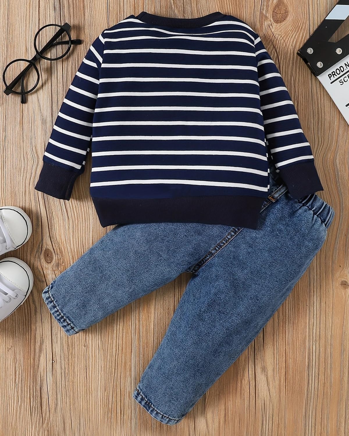 Kleinkind Baby Jungen Kleidung Niedliche Tierdruck Langarm Sweatshirt Tops und Jeans Set Herbst Winter Baby Junge Jeans Casual 2-teiliges Outfit