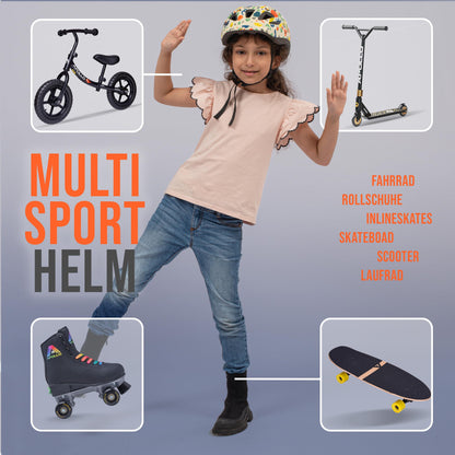 Apollo Kinder Fahrradhelm, Helm für Kinder & Jugendliche, Multisport Helm, Fahrradhelm Mädchen, Fahrradhelm Jungen, Kinderhelm ab 3 Jahre, Verstellbarer Kinder-Helm, ab Größe 48, für Fahrrad & Roller