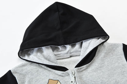 CM-Kid Hoodie Boys Hoodie Zipper Sweat Jacket Long Sleeve Children Cotton Hooded Jacket Warm Tops Size 92-122 