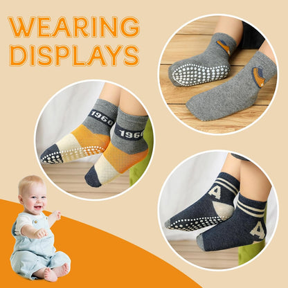 KOWAYI Stoppersocken Kinder 5/10 Paar ABS Rutschsocken Kinder Jungen, Mädchen, Baby Antirutschsocken 1-7 Jahre Grip Socken