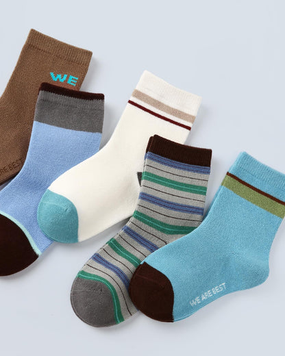 Kyopp 10 Paar Socken Kinder Mädchen und Jungen Klassisch Socken Lustig Cotton Socken Crew Socks Winter/Sommer