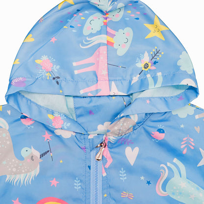 JinBei Jacken Mädchen Jacke Baby Kinder Kapuzen Sweatjacke Kapuzenjacke Cartoon Aufdruck Winddicht Mantel Windjacke Übergangsjack Frühling Herbst Outwear Softshelljacke Regenjacken 1-7 Jahre