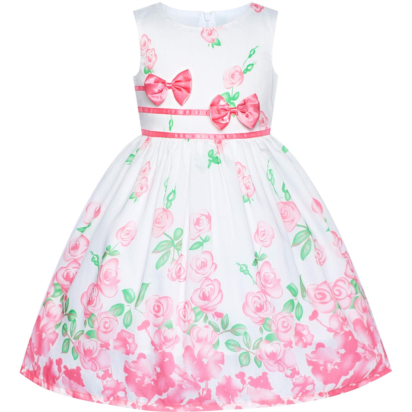 Sunny Fashion Mädchen Kleid Lila Rose Doppelklicken Krawatte Party Kids Trägerkleid Gr. 98-146