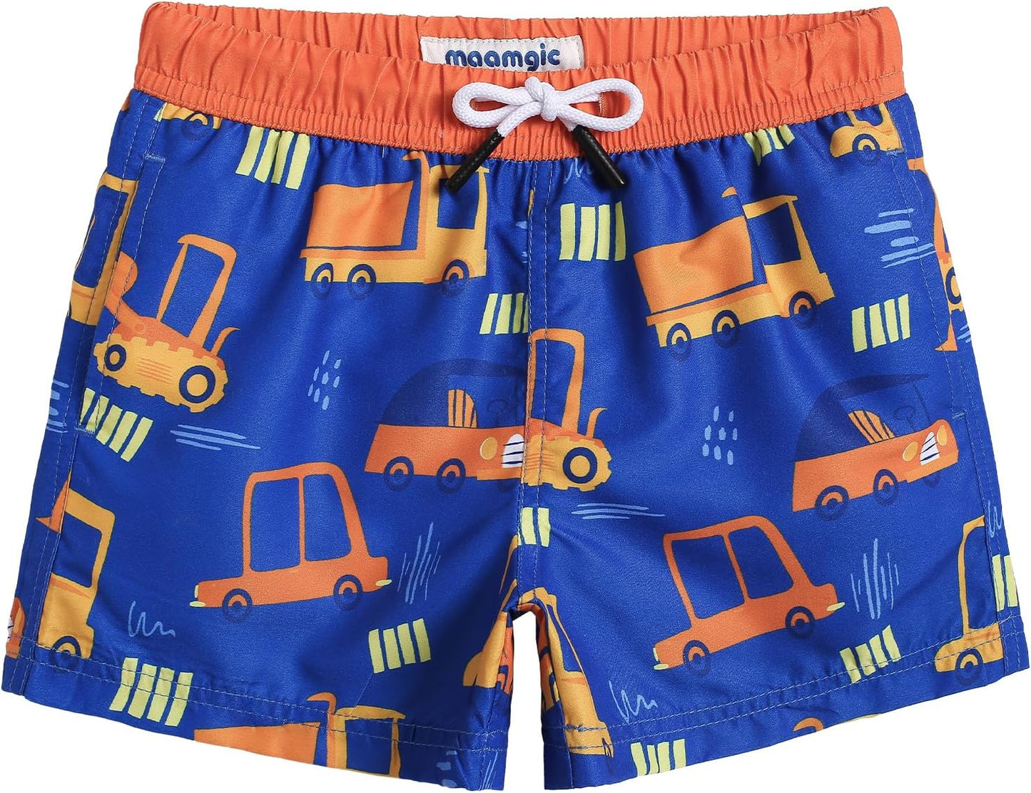 MaaMgic Boys’ Small Swimming Shorts, Quick-Drying Board Shorts with Mesh Lining, Pockets and Adjustable Drawstring